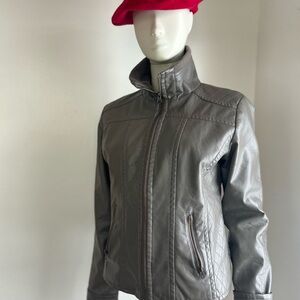 Gray george leather Women's Jacket M